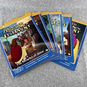 NEST Animated Bible Stories Activity‎ Books Lot 6 New Testament Christian School